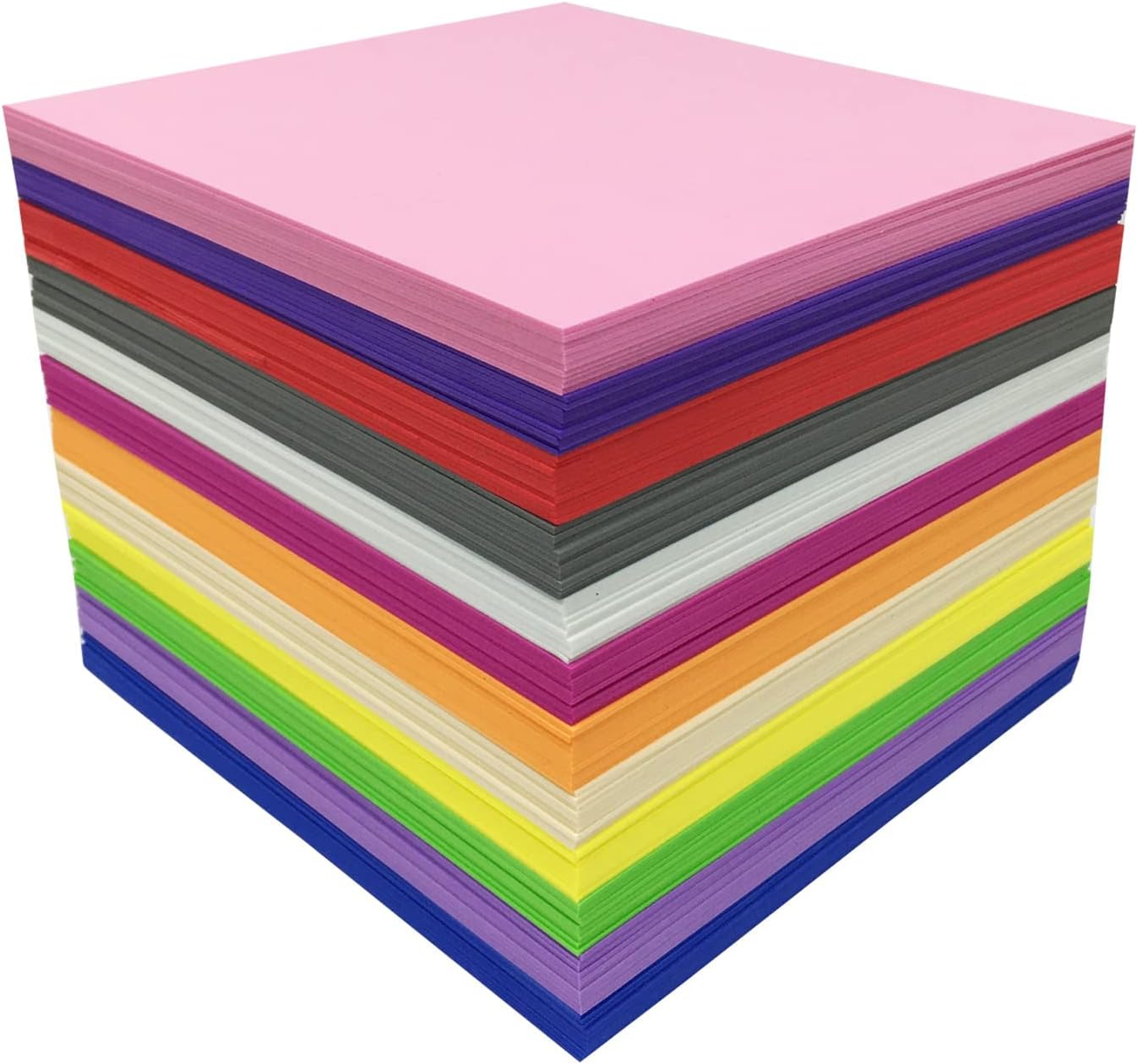 96 ชิ้นแผ่นโฟม Eva หนา 1 มิลลิเมตร 7.8x5.9 นิ้วหัตถกรรมกระดาษโฟม 12 สีสำหรับโครงการหัตถกรรมเด็ก DIY Handcraft ห้องเรียนงานปาร์ตี้และอื่นๆโดย PAIDU