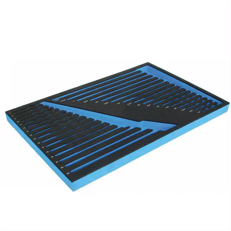 วัสดุบรรจุภัณฑ์ความหนาแน่นสูง Paidu รูปร่างที่กำหนดเองบรรจุโฟมสีดำแกะสลักโฟม Eva สำหรับบรรจุภัณฑ์ป้องกัน