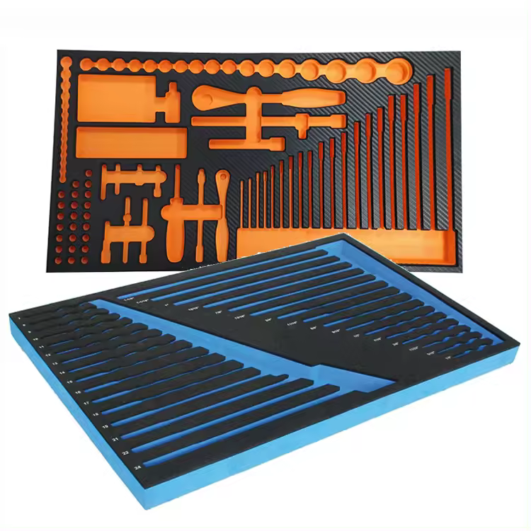 วัสดุบรรจุภัณฑ์ความหนาแน่นสูง Paidu รูปร่างที่กำหนดเองบรรจุโฟมสีดำแกะสลักโฟม Eva สำหรับบรรจุภัณฑ์ป้องกัน