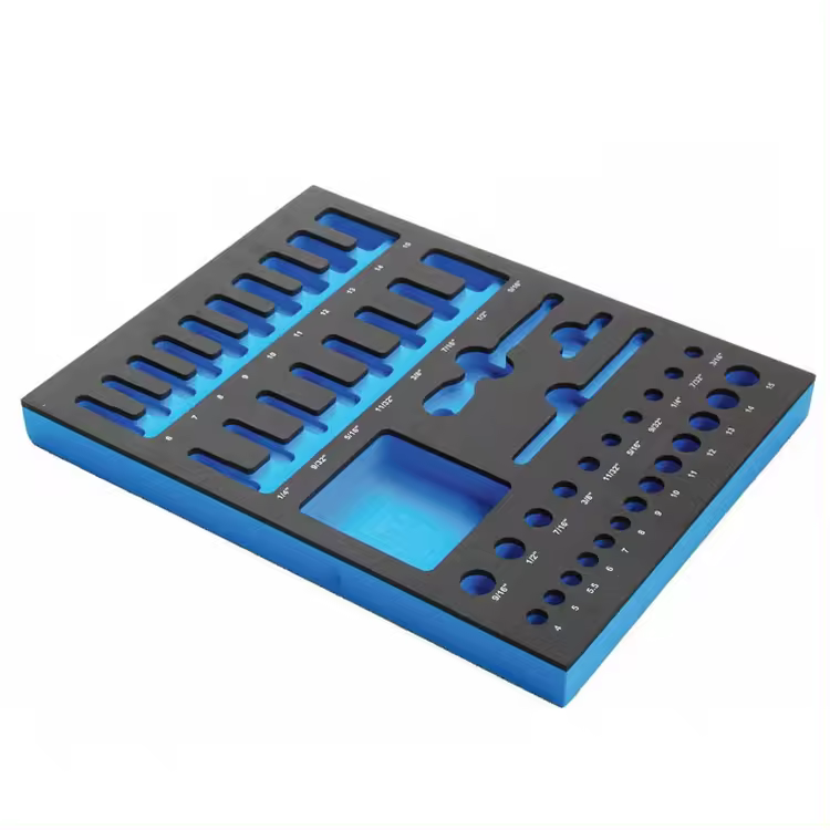 วัสดุบรรจุภัณฑ์ความหนาแน่นสูง Paidu รูปร่างที่กำหนดเองบรรจุโฟมสีดำแกะสลักโฟม Eva สำหรับบรรจุภัณฑ์ป้องกัน